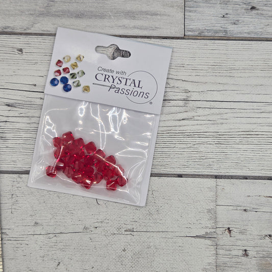 Light Siam 6mm bicone crystal bead -  Package of 24 Crystal Passions Austrian Crystal Bicone