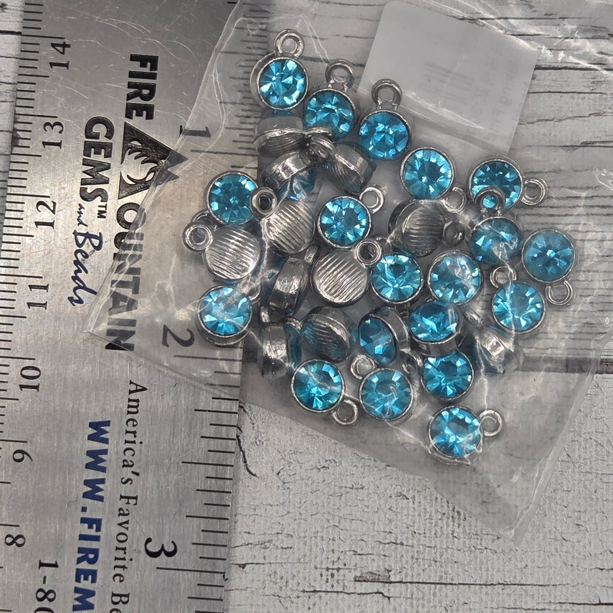 Crystal Drop Charm - Aquamarine