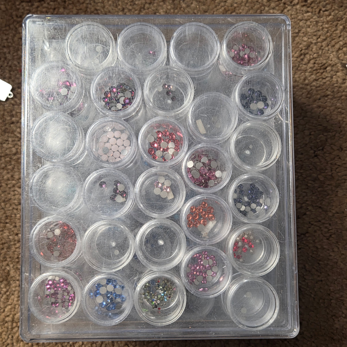 Flat Back Swarovski Crystals, pointed back crystals and storage box