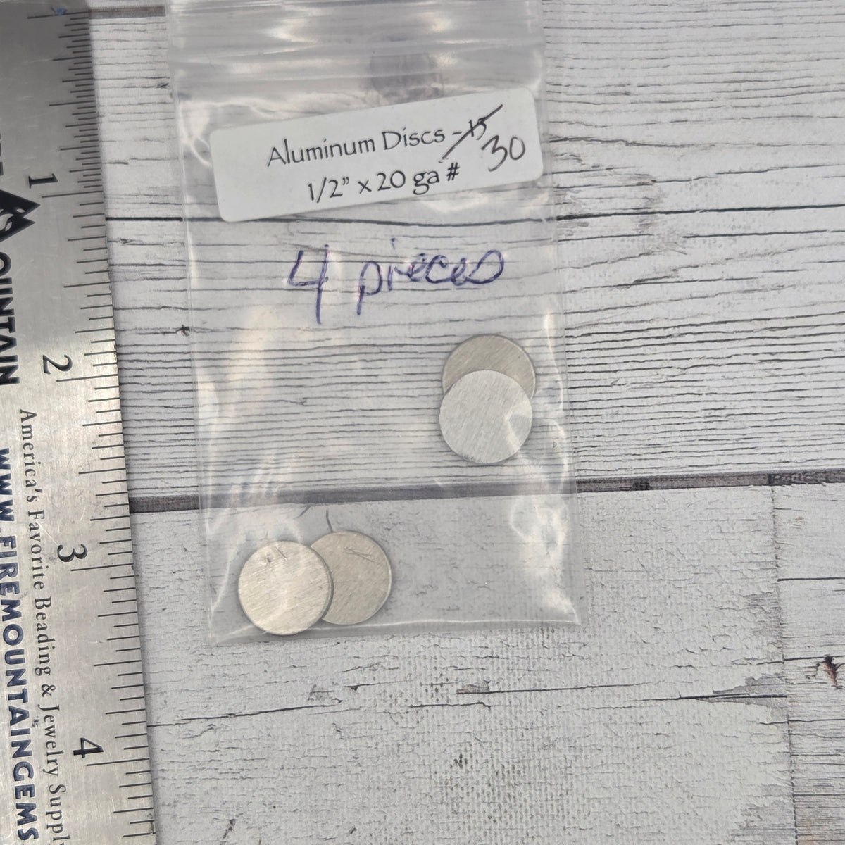 Aluminum round 1/2"  20ga  4pcs