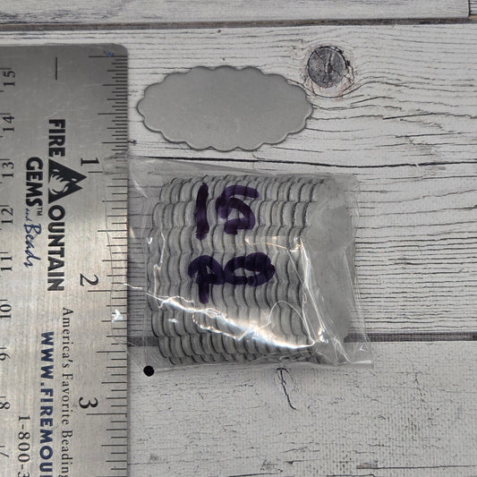 Scalloped oval  1 1/2" x 3/4"  14ga  15 pcs