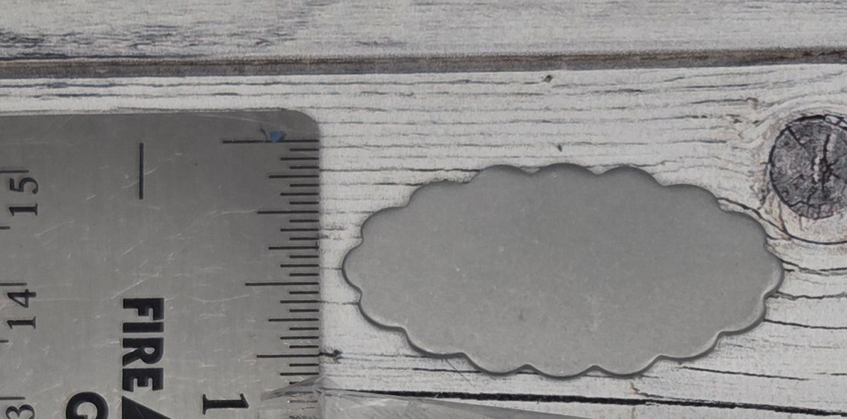 Scalloped oval  1 1/2" x 3/4"  14ga  5 pcs