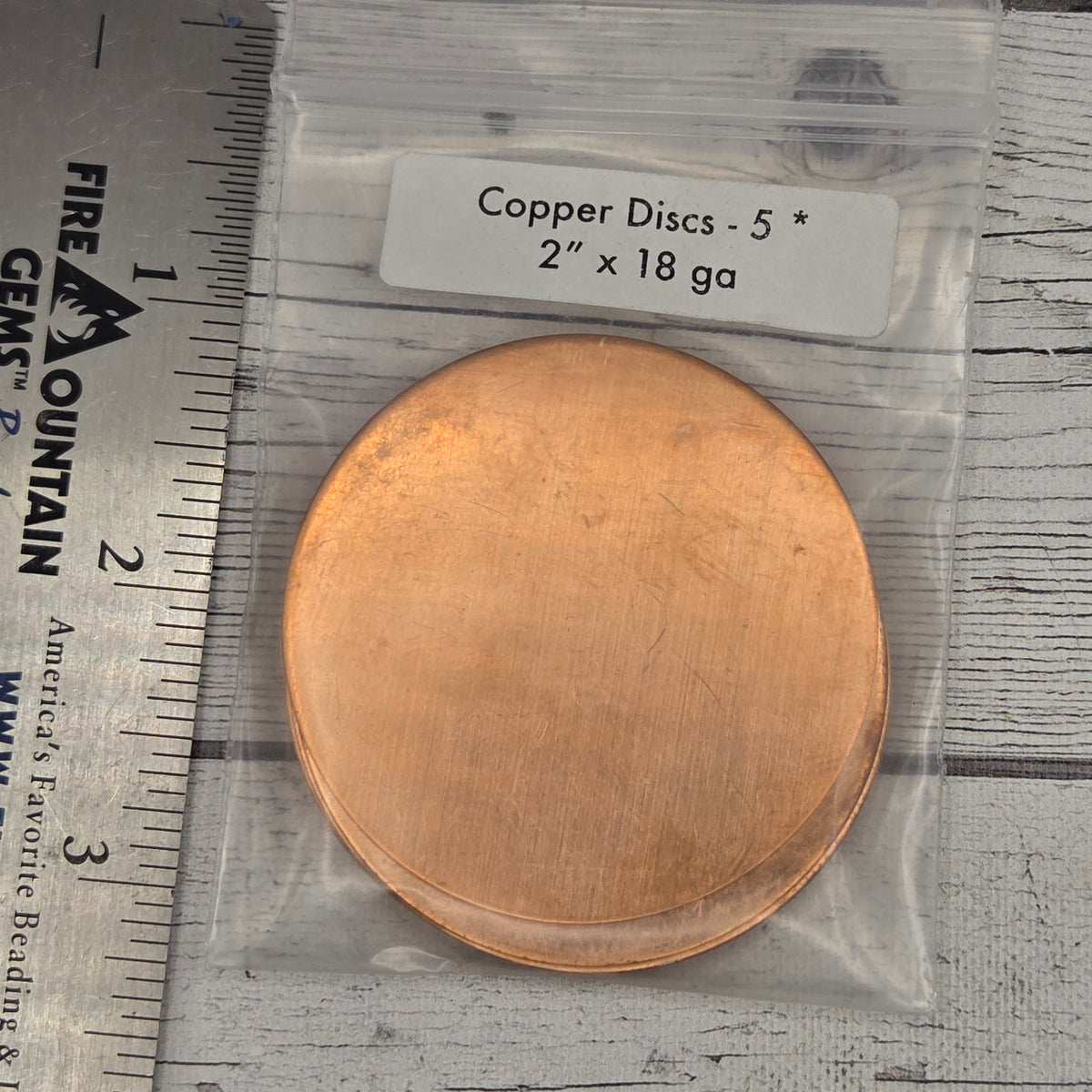 Copper round 2"  18ga   5 pcs