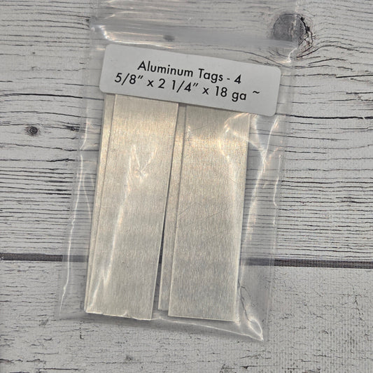 Aluminum tags 5/8" x 2 1/4"  18ga   4 pcs
