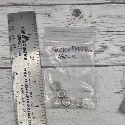 Pewter Pebbles - 3/8"   5 pieces