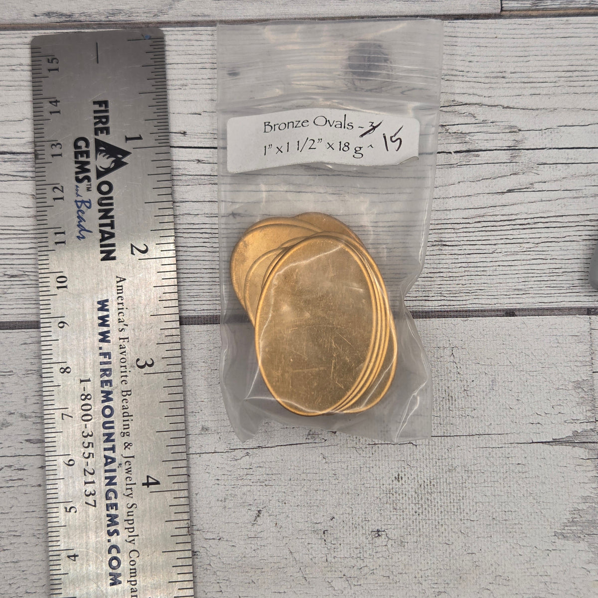 Bronze Ovals 1 x 1 1/2"  18ga  15pcs