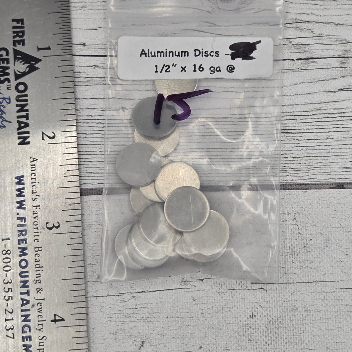 Aluminum circle 1/2"  16ga  15pcs