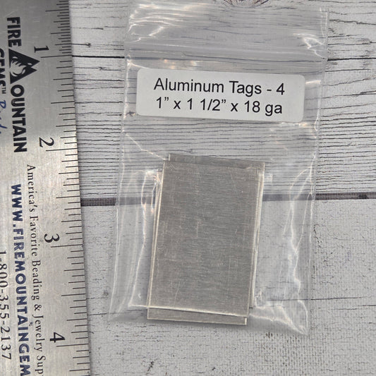 Aluminum Tag 1 x 1 1/2"  18ga  4pcs