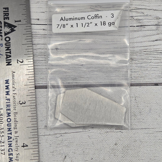 Aluminum Coffin 7/8" x 1 1/2"  18ga  3 pcs