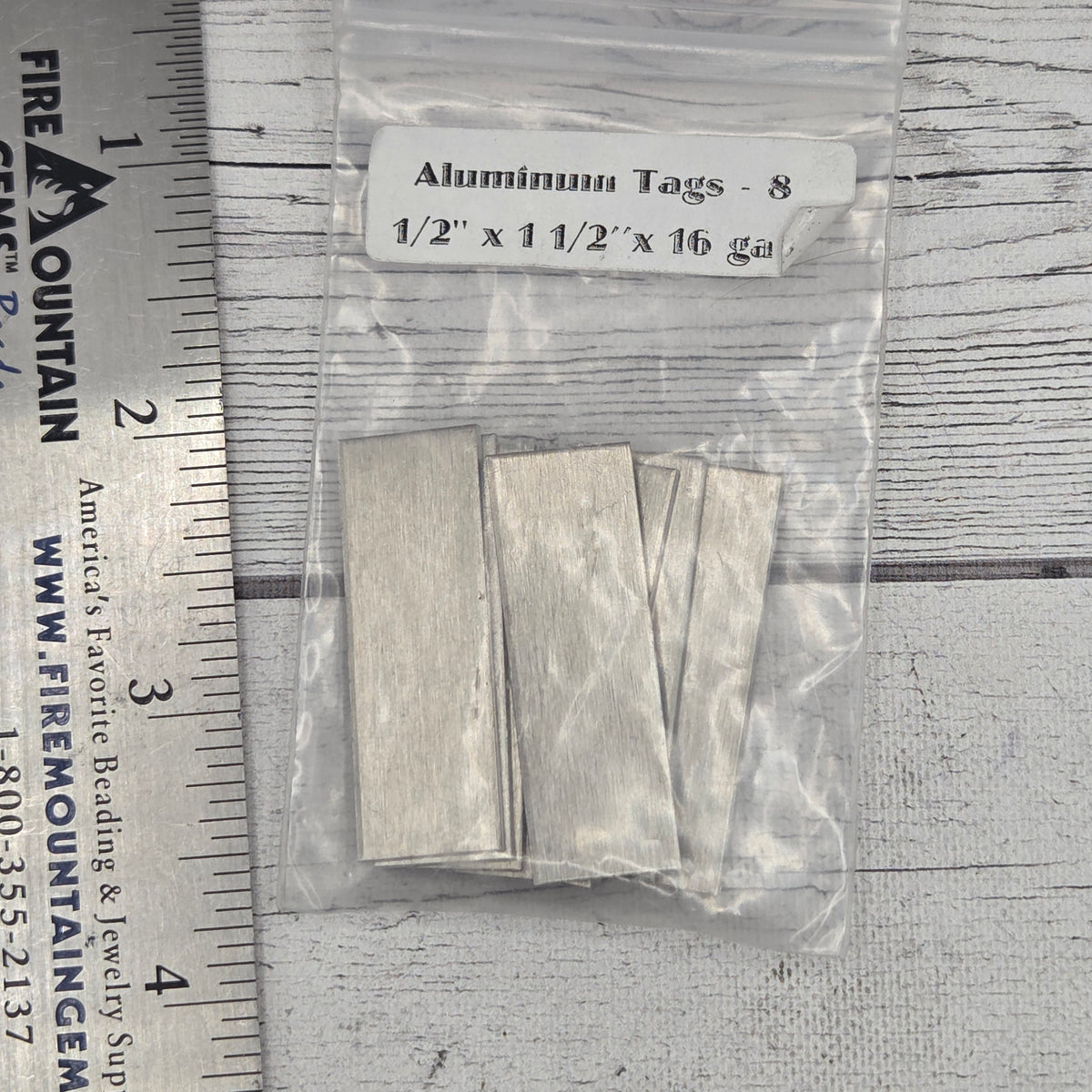 Aluminum Tag 1/2"  x  1 1/2"  16ga  8 pcs