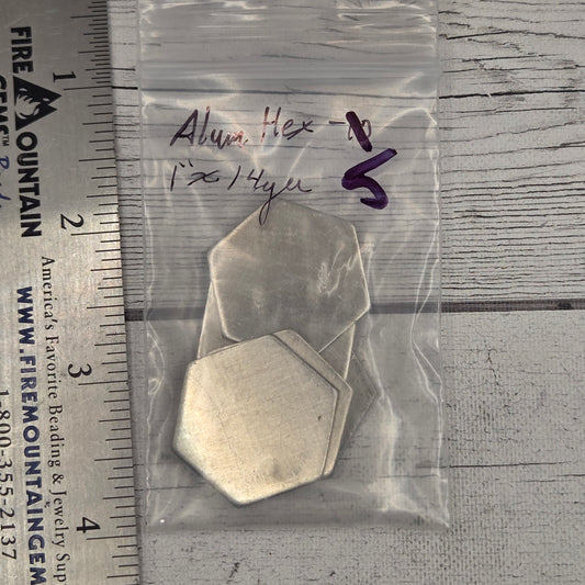 Aluminum Hexagon 1"   14ga  5 pcs