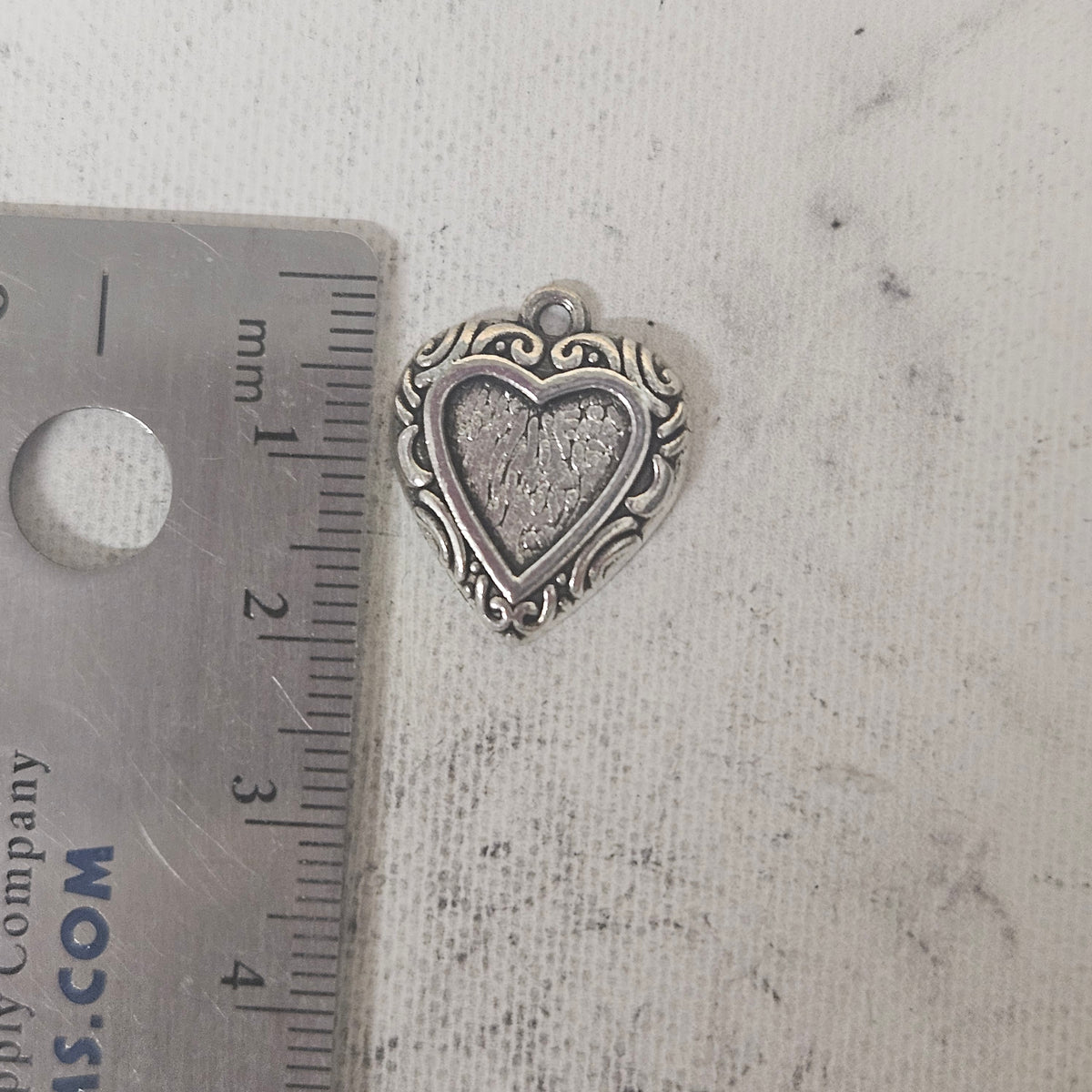 framed heart charm - lot of 5