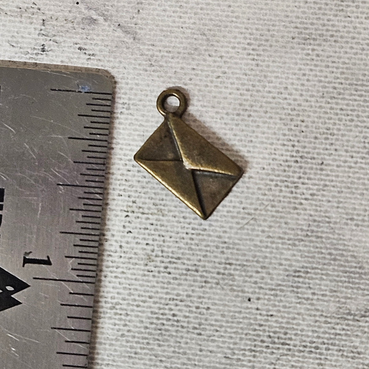 brass Envelope Charm - lot of 7