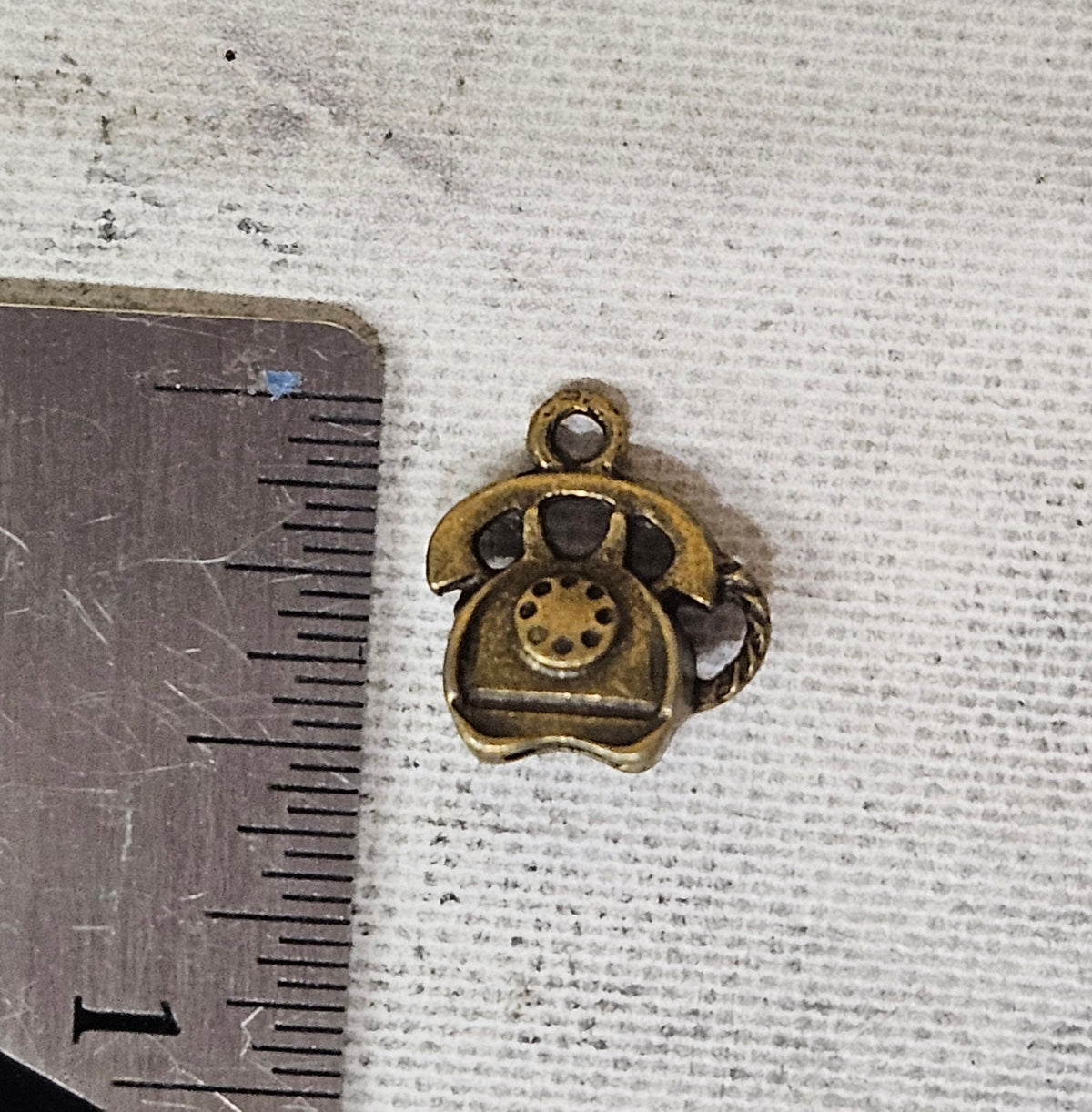 Bronze Rotary Phone Charm - lot of 10