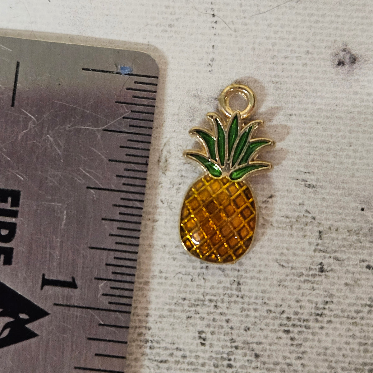 Enamel Pineapple Charm - lot of 7