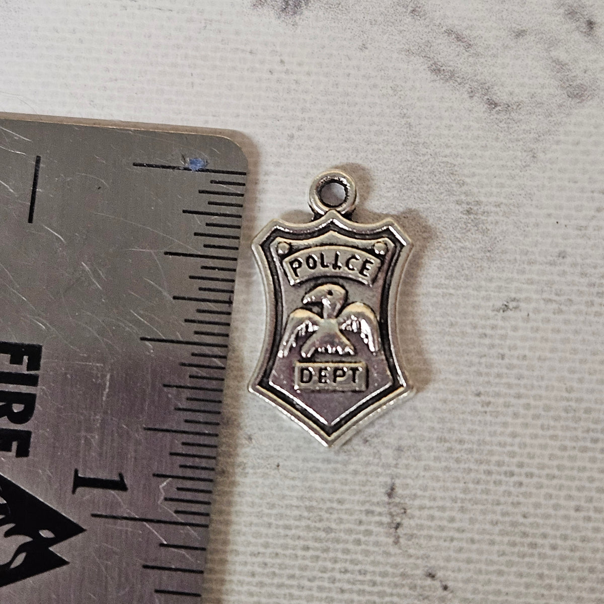 Narrow Police Badge Charm - lot of 11