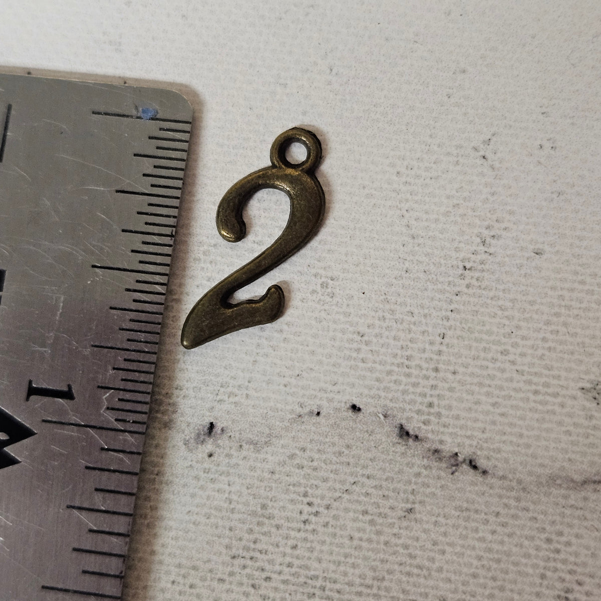 Number 2 brass charm - lot of 10
