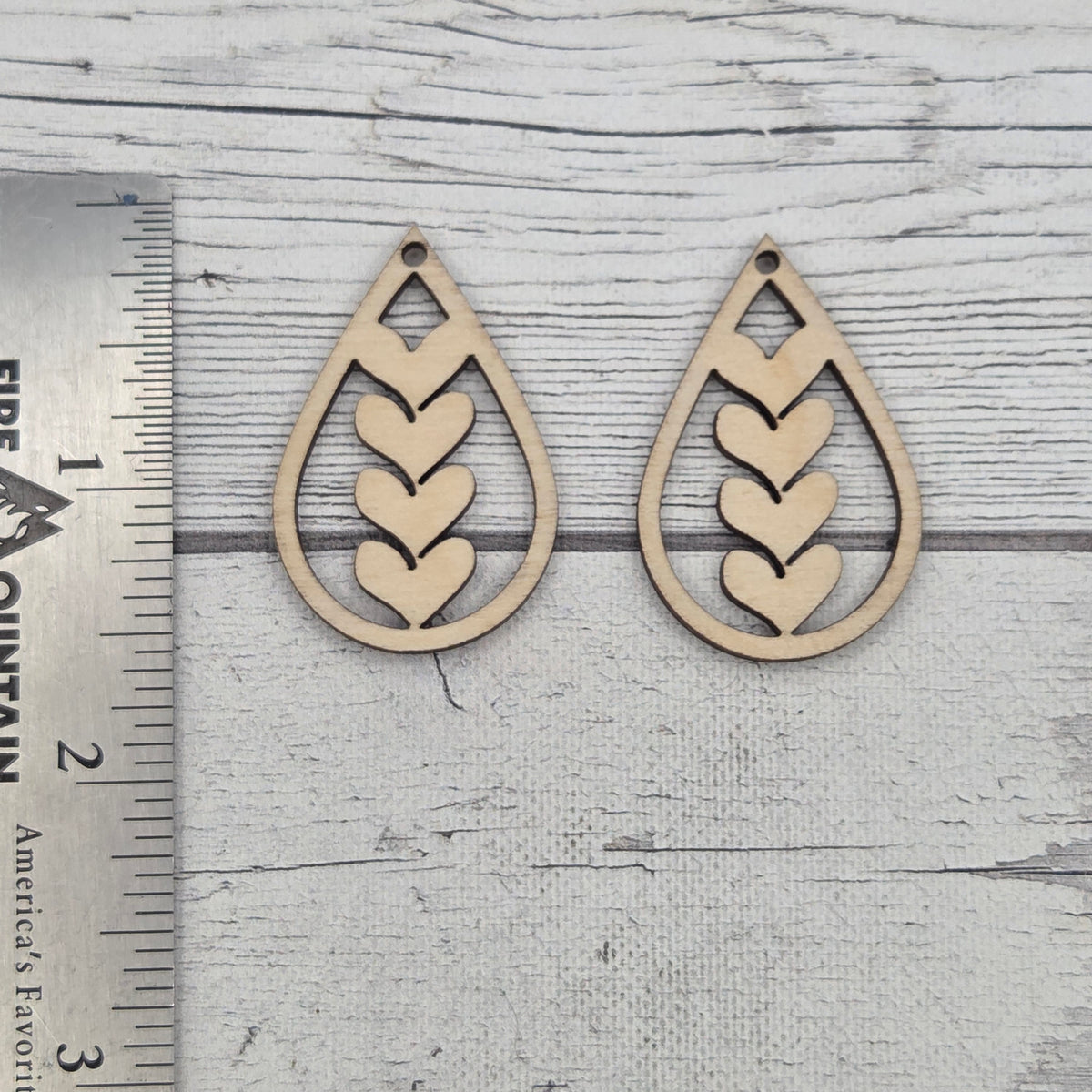 stacked hearts - Laser cut earring pair