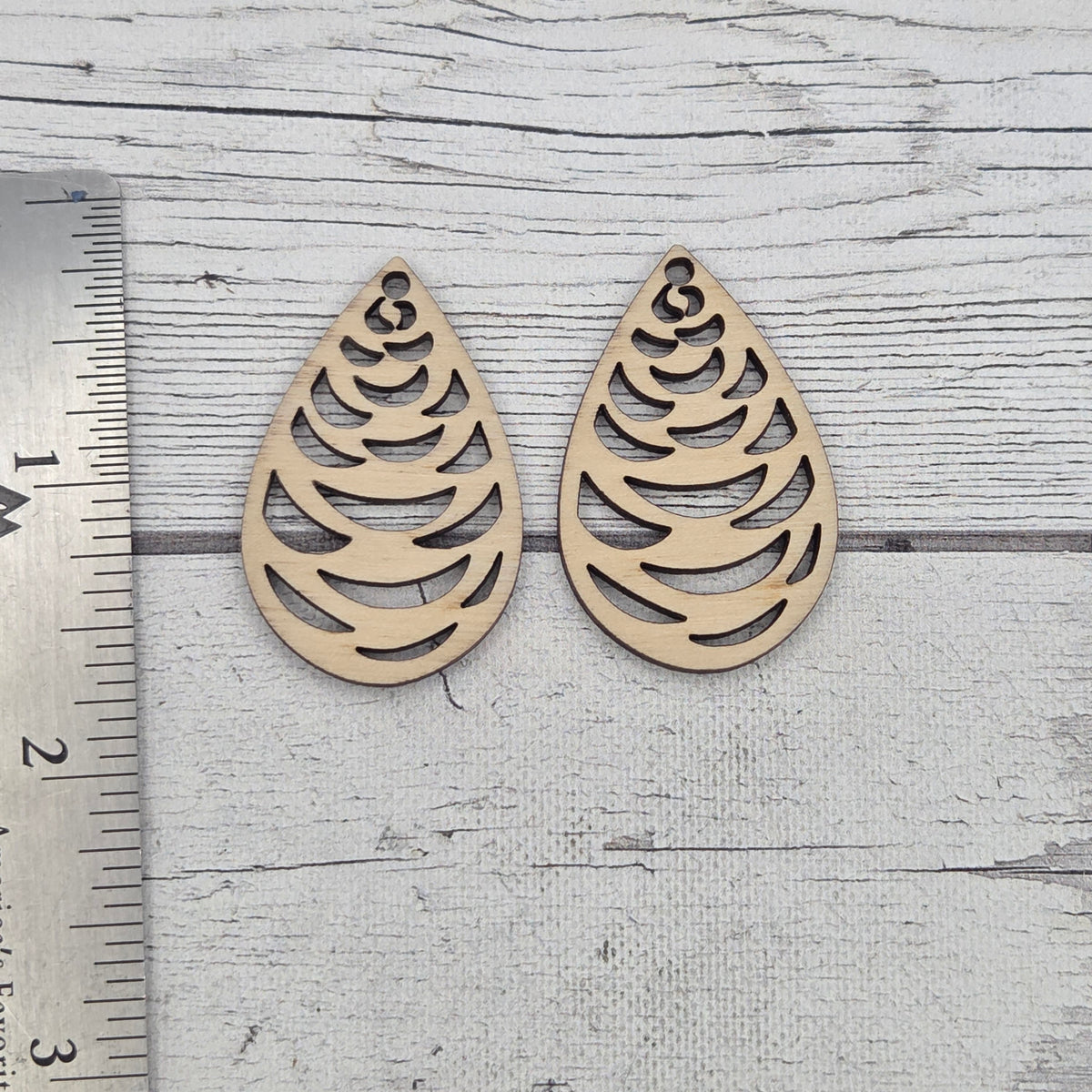 teardrop swoops - Laser cut earring pair