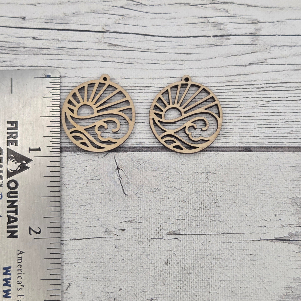 Sun and Surf - Laser cut earring pair