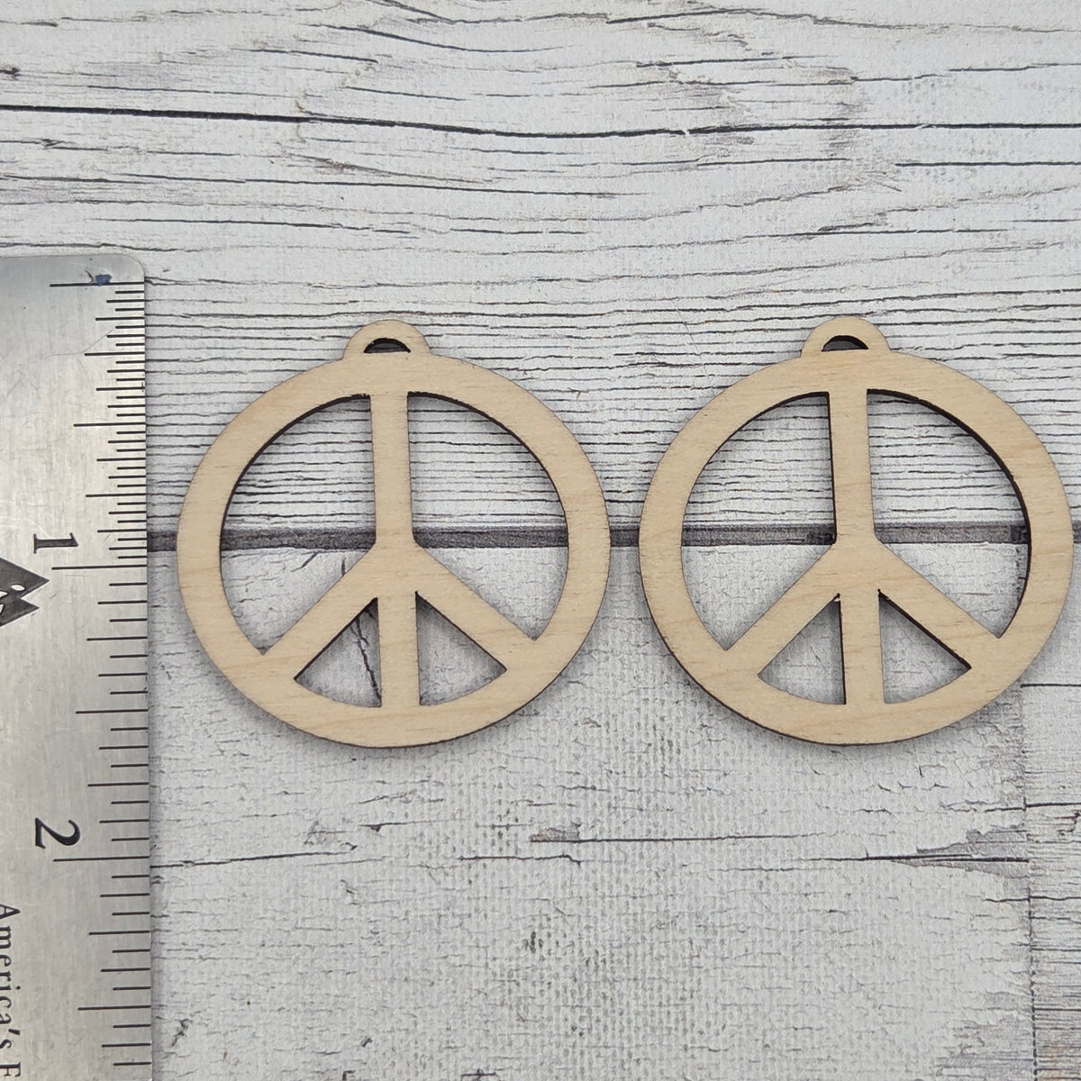 Large Peace sign- Laser cut earring pair