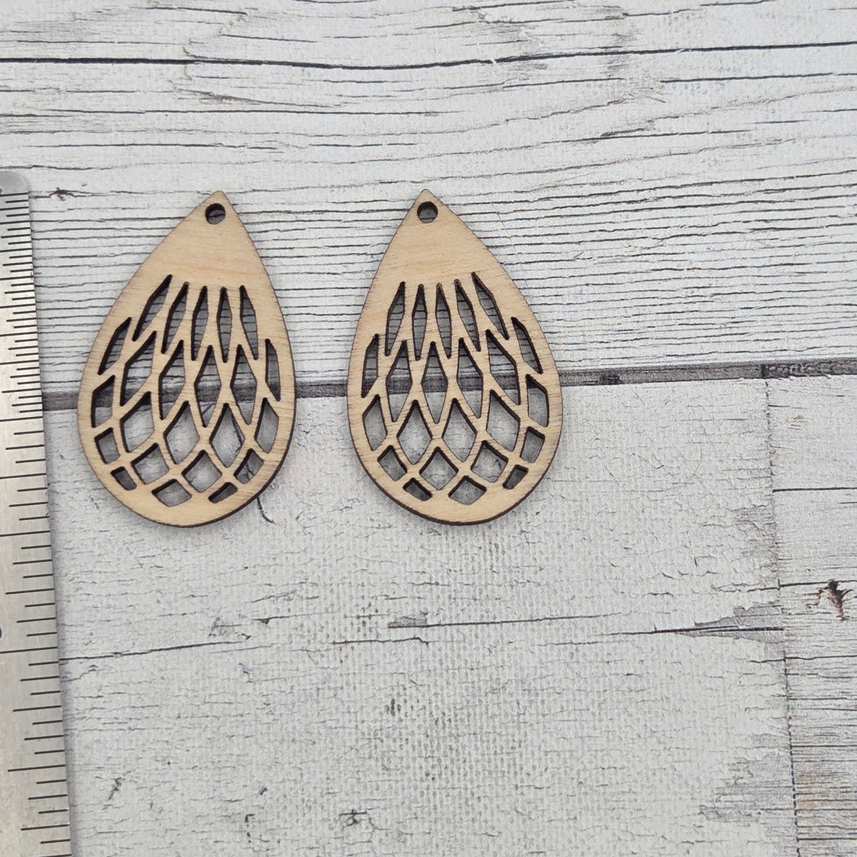 Teardrop Net - Laser cut earring pair