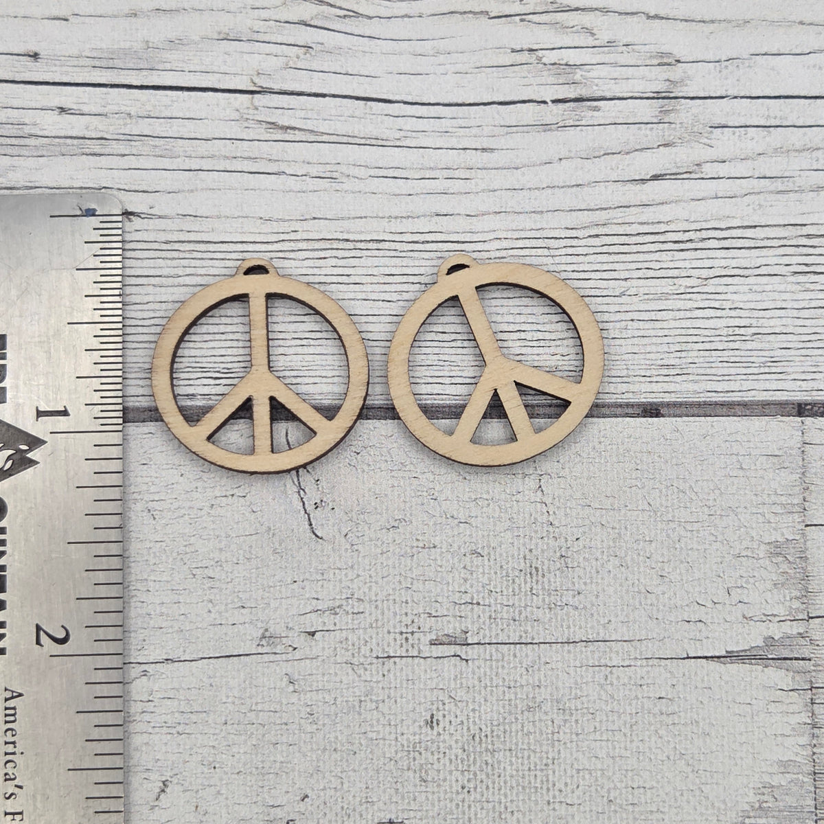 Small Peace Sign - Laser cut earring pair