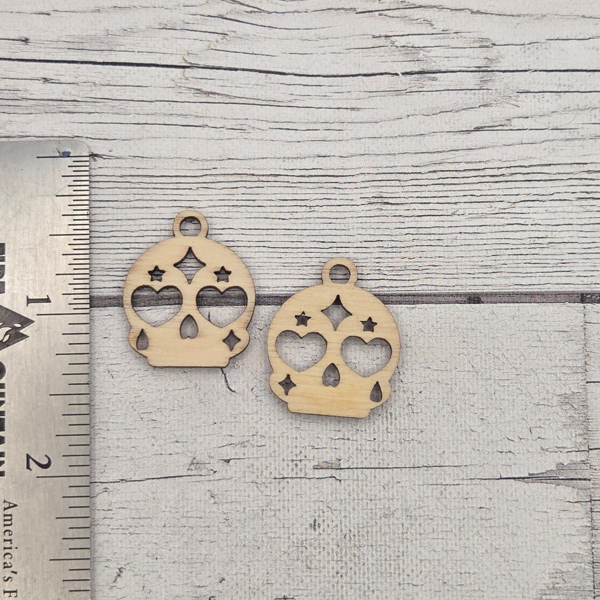 Small skull  - Laser cut earring pair