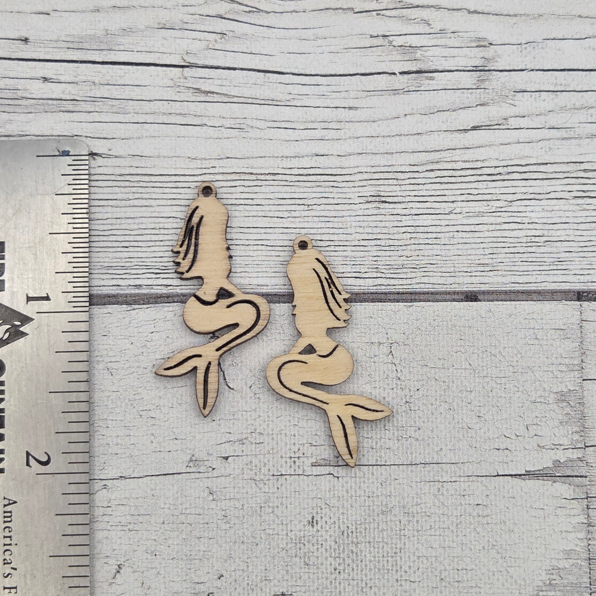 Mermaid - Laser cut earring pair