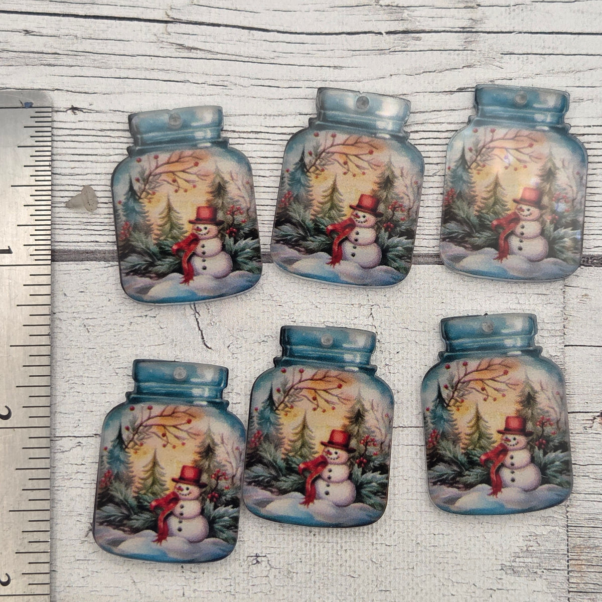 Snowman - acrylic earring parts
