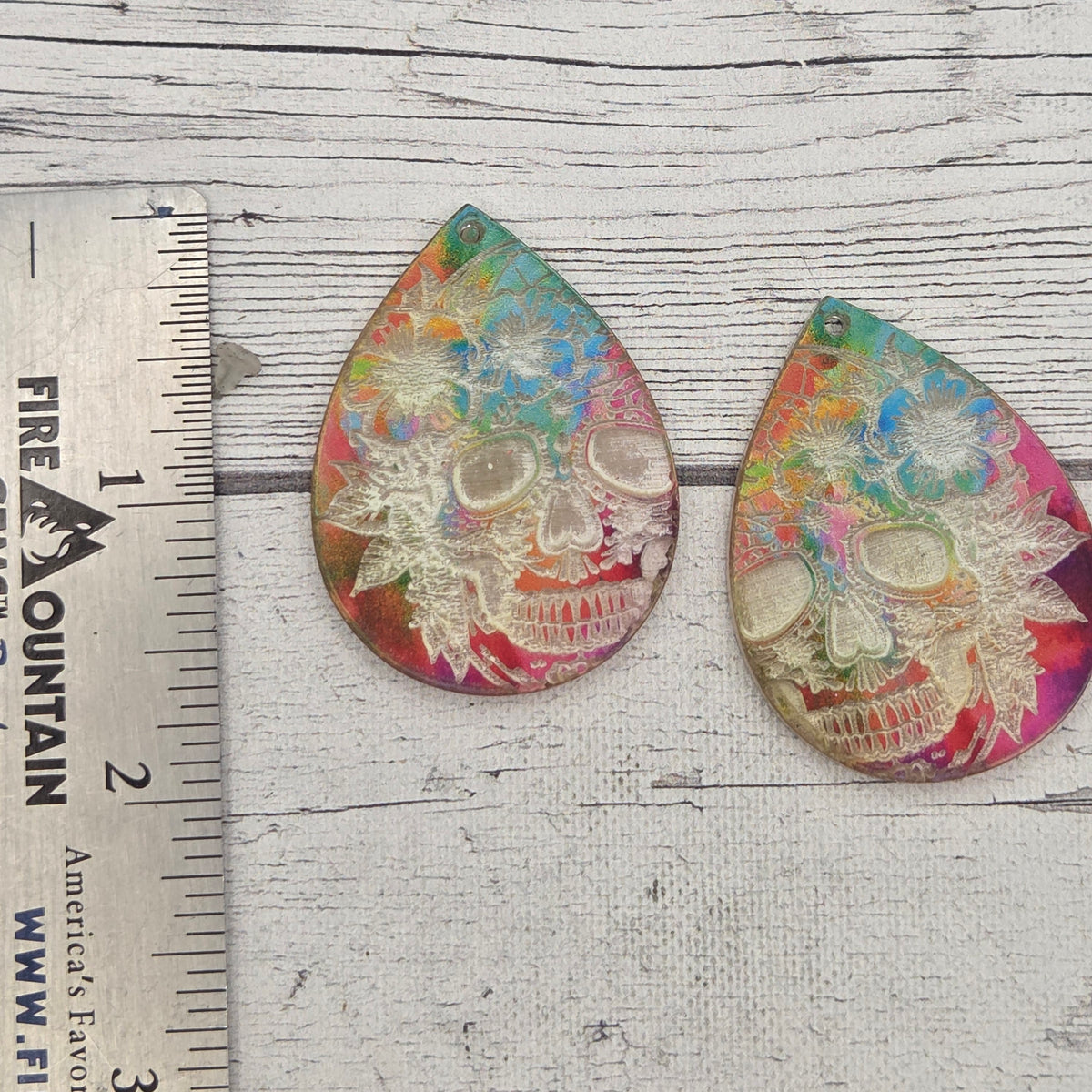 Sugar Skull 3 - laser cut acrylic earring pieces
