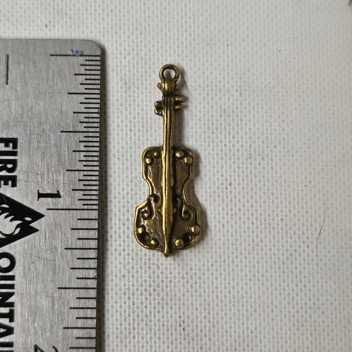 Bronze Violin Charm - lot of 5