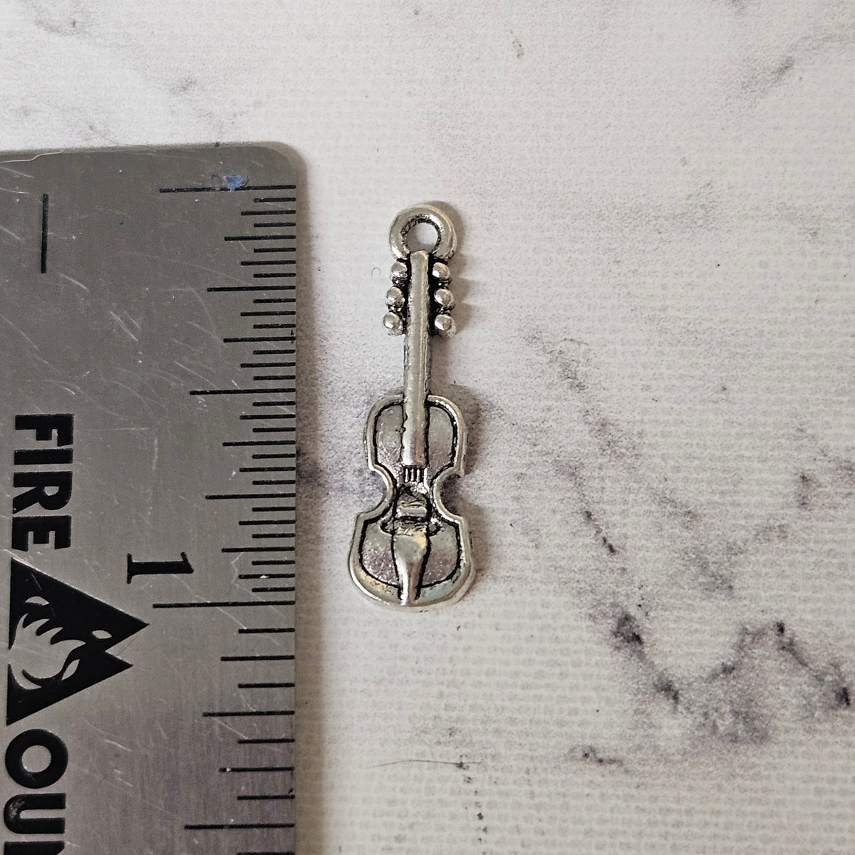 Silver Violin Charm - lot of 5
