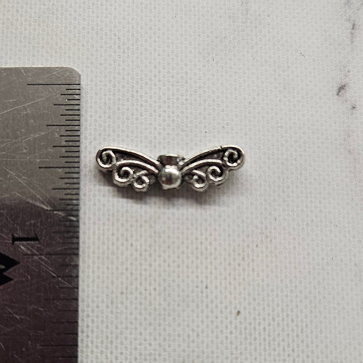 Wing Bead charm silver toned - lot of 15