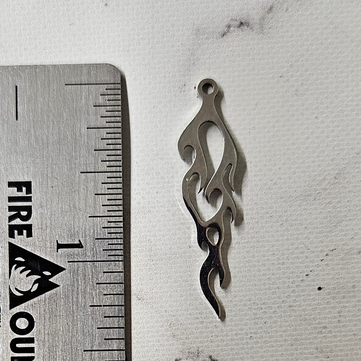 Stainless steel silver flames - lot of 5