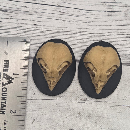 Resin cameo - Owl skull - lot of 2
