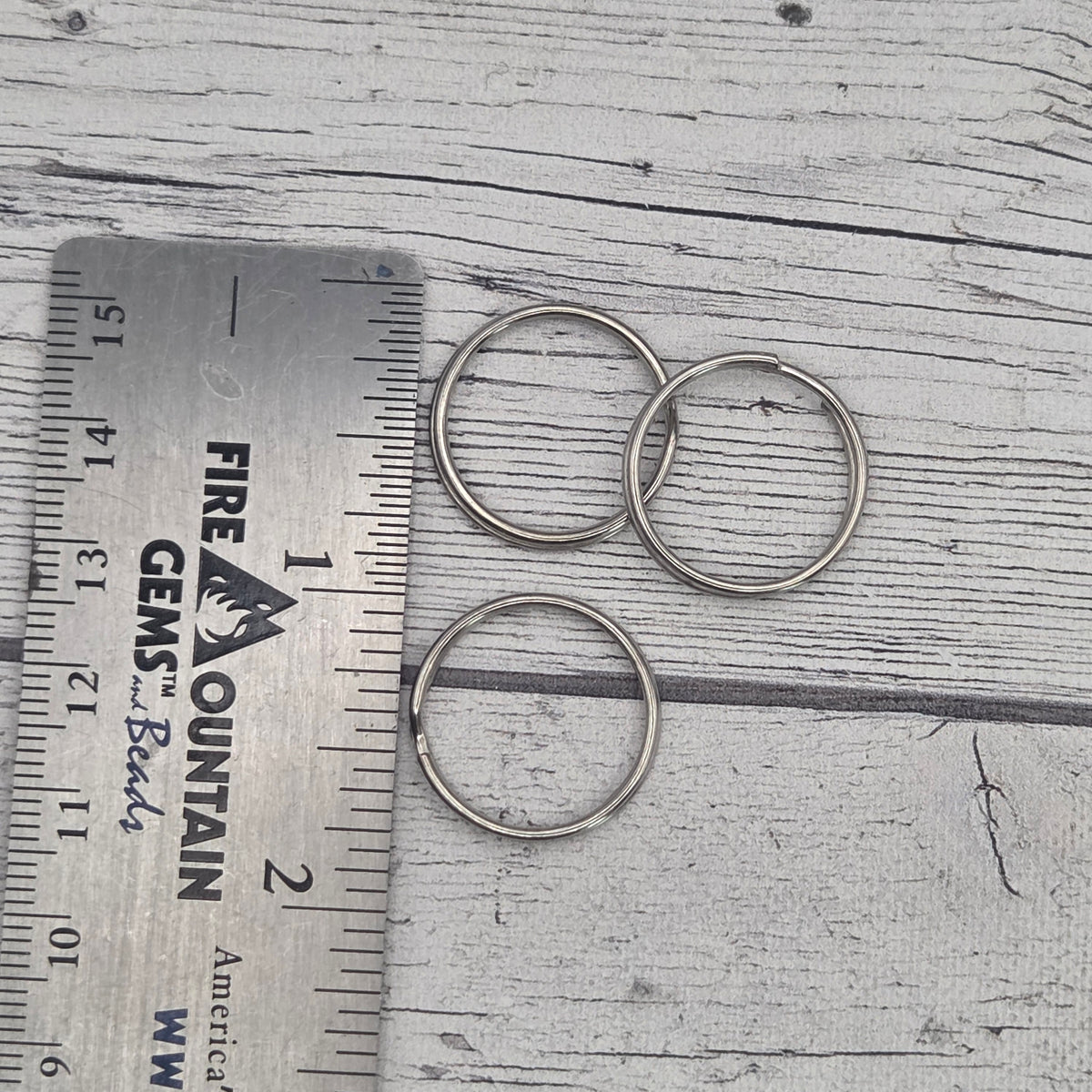 Silver tone strong split ring 3/4" round Lot of 25