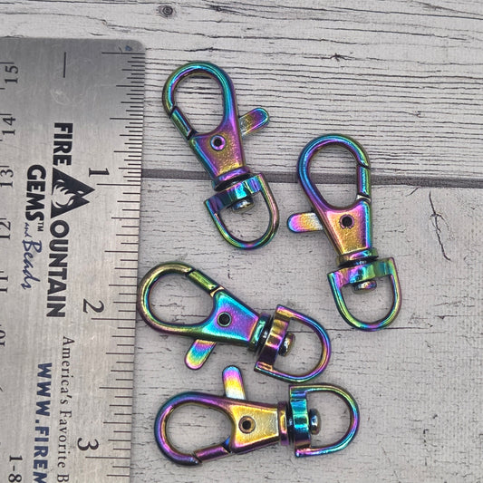 Stainless steel rainbow swivel bag clip - lot of 15