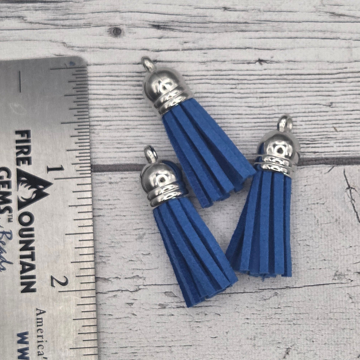 Faux leather tassel - keychain tassel - Royal Blue lot of 50