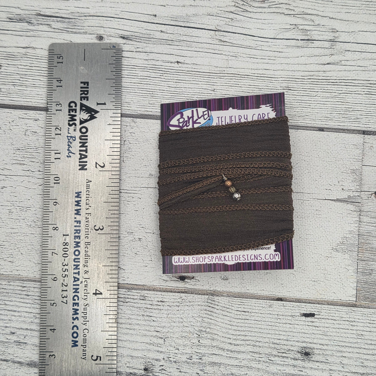 Silk ribbon and bead as pictured  - brown