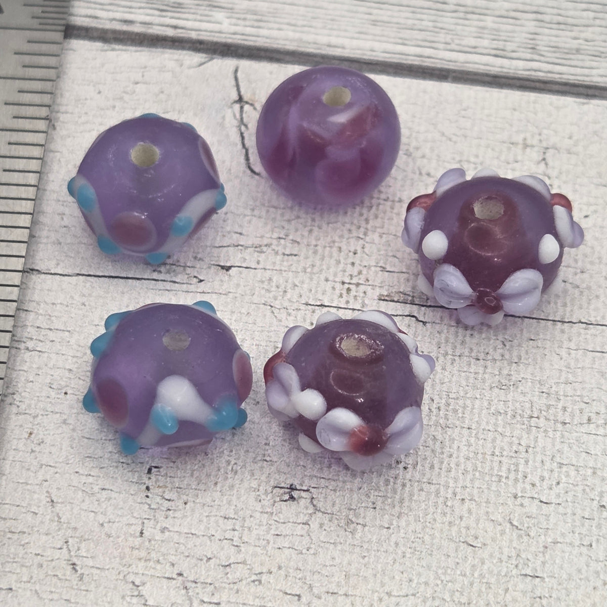 Lampwork glass beads - Lavender