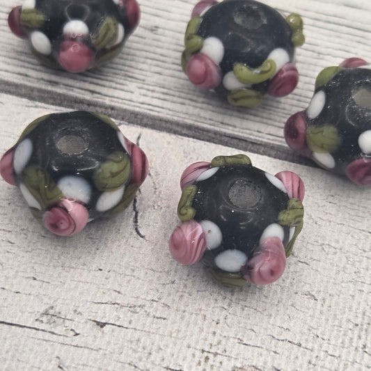 Lampwork glass beads - roses