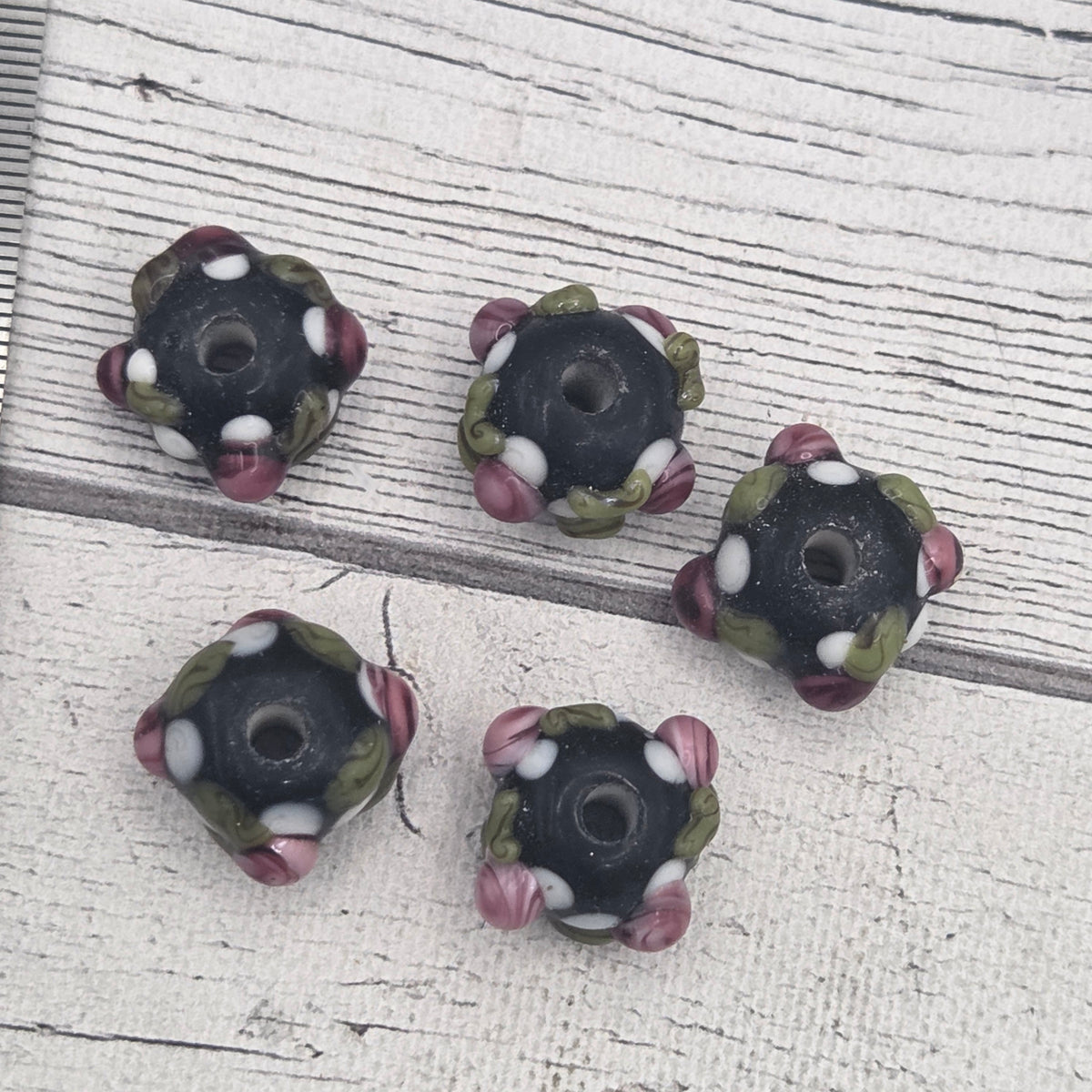 Lampwork glass beads - roses