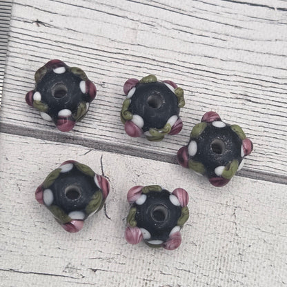 Lampwork glass beads - roses