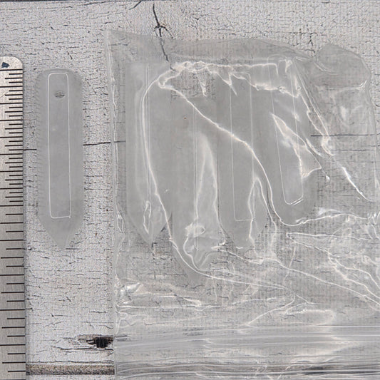 8x30mm crystal drilled point hexagonal column  -  Clear Quartz - lot of 5