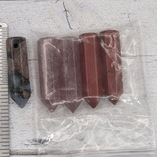 8x30mm crystal drilled point hexagonal column  -  Mixed stones - Lot of 40