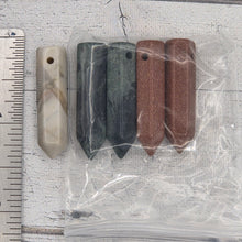 8x30mm crystal drilled point hexagonal column  -  Mixed stones - Lot of 40