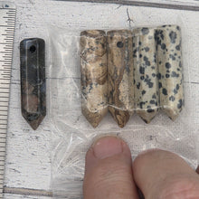8x30mm crystal drilled point hexagonal column  -  Mixed stones - Lot of 40