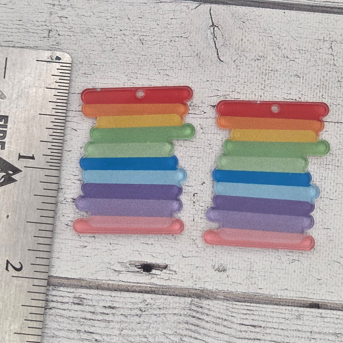 Rainbow - laser cut acrylic earring pieces 1 pair