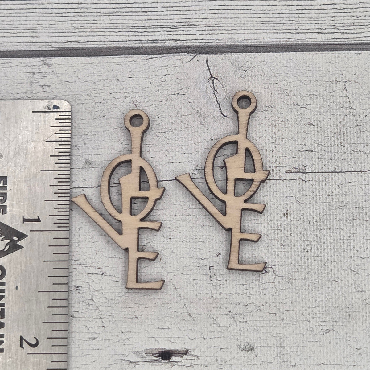 Love - Laser cut earring pair